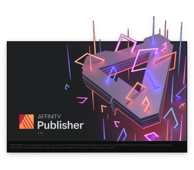 Affinity Publisher 1.7.1 起動画面